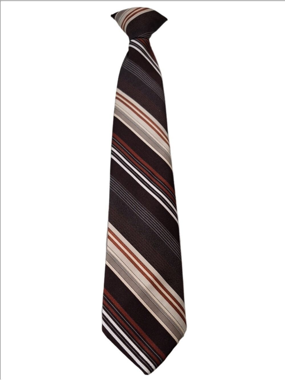Vintage Bon Vivant Collection Striped Men's Necktie - Brown & Orange